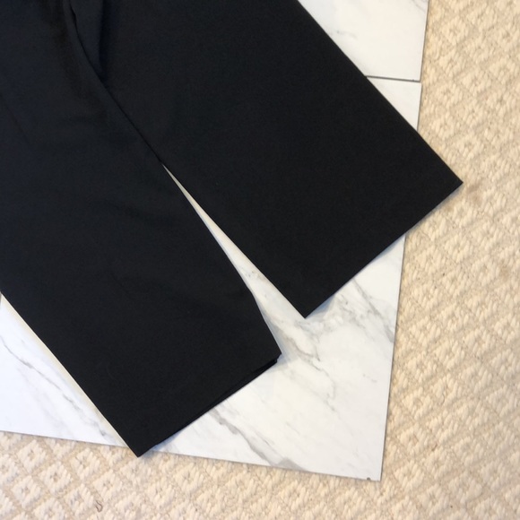 LARRY LEVINE-Black & White Trim Stretch High Waist Wide Leg Crop -Size 10 - Picture 7 of 7